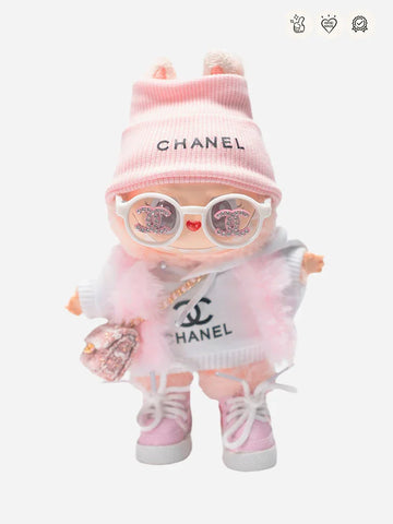 LABUBU Clothes Chanel Pink Vest Sweatshirt Outift